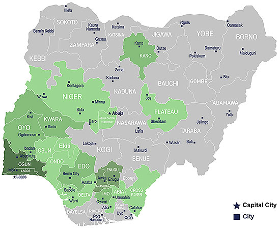 Nigeria States Map