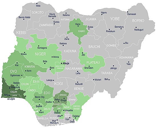 Nigeria States Map